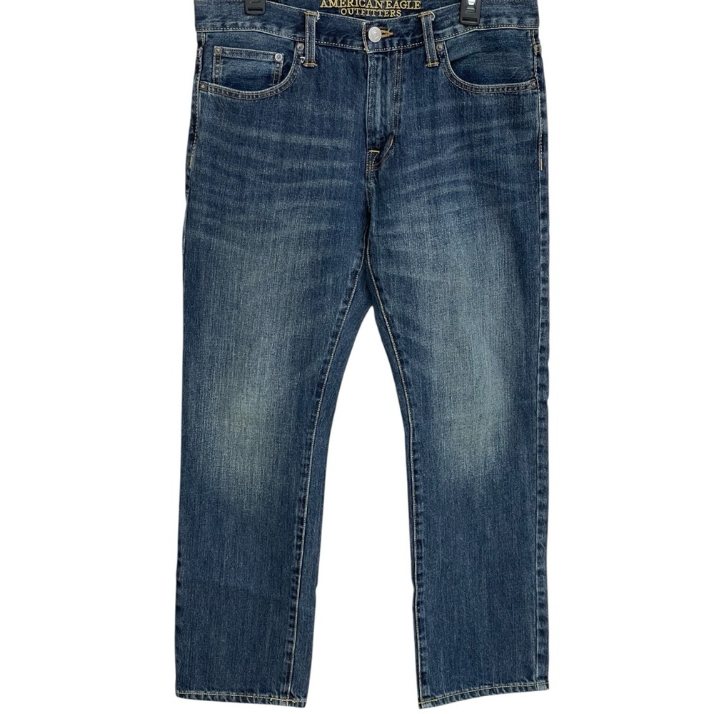 AMERICAN EAGLE SLIM STRAIGHT MENS MEDIUM WASH JEANS SZ 32/30 EUC